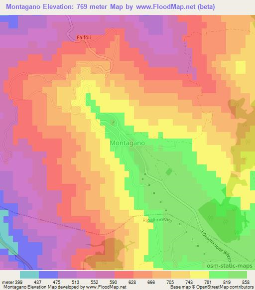 Montagano,Italy Elevation Map