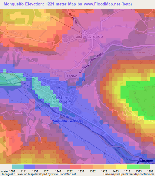 Monguelfo,Italy Elevation Map