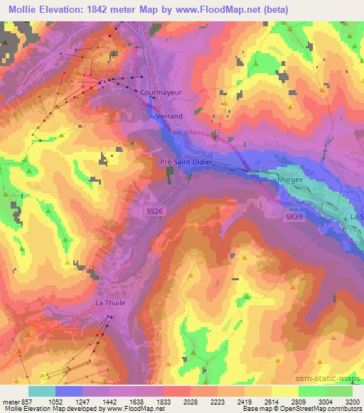 Mollie,Italy Elevation Map