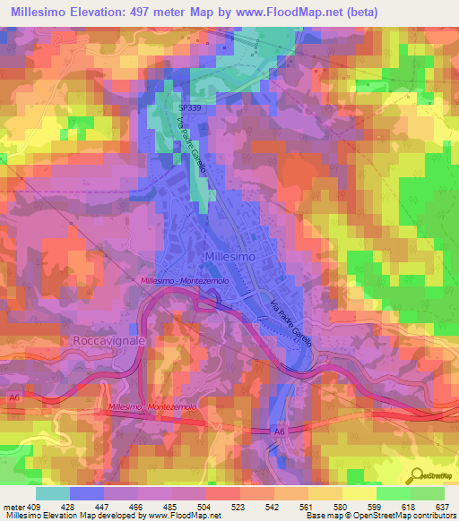 Millesimo,Italy Elevation Map