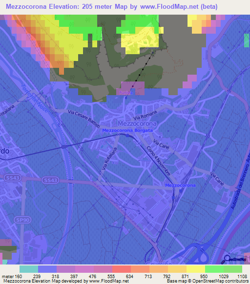 Mezzocorona,Italy Elevation Map