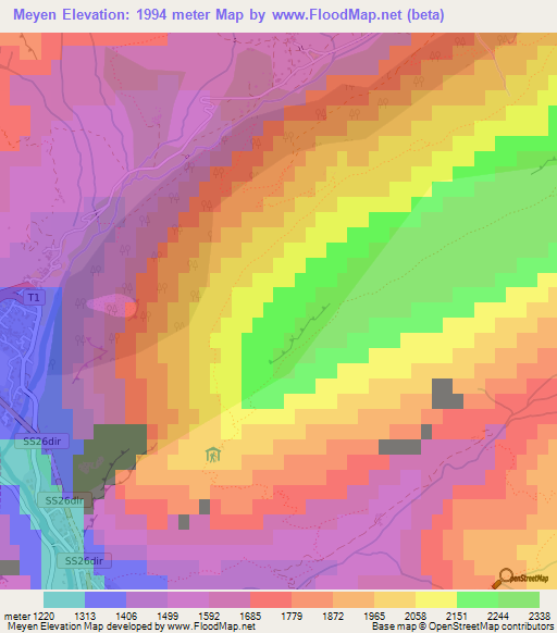 Meyen,Italy Elevation Map