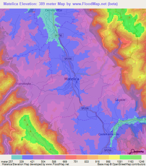 Matelica,Italy Elevation Map