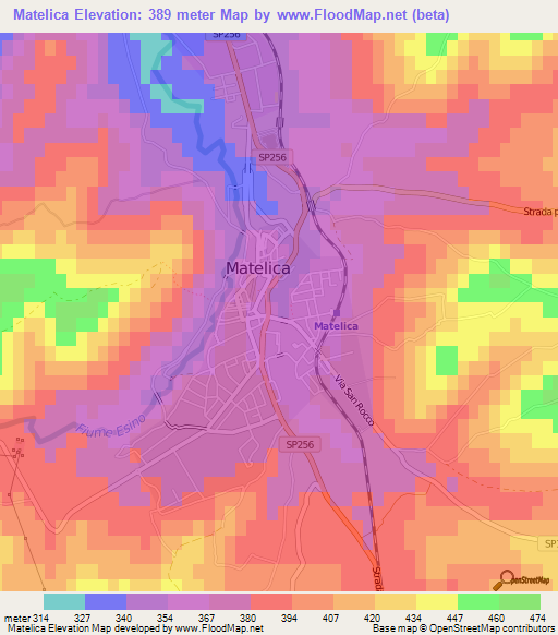 Matelica,Italy Elevation Map