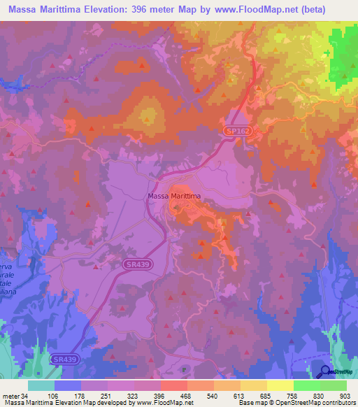 Massa Marittima,Italy Elevation Map