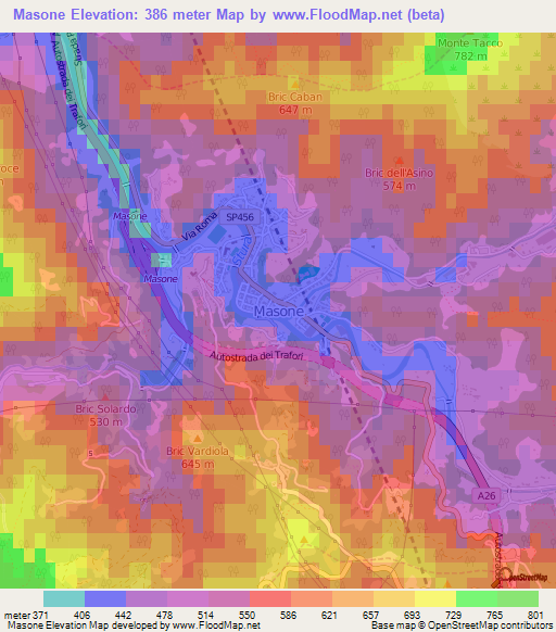 Masone,Italy Elevation Map