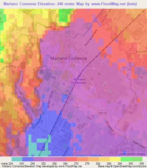 Mariano Comense,Italy Elevation Map