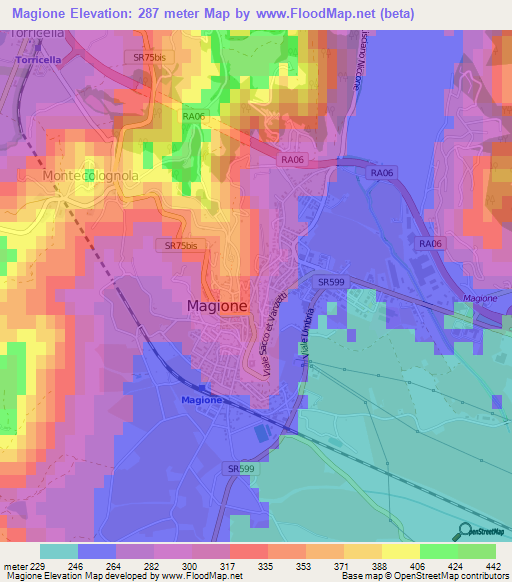 Magione,Italy Elevation Map