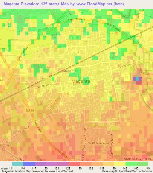 Magenta,Italy Elevation Map