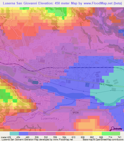 Luserna San Giovanni,Italy Elevation Map