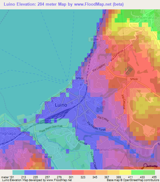 Luino,Italy Elevation Map