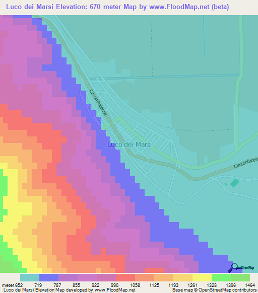 Luco dei Marsi,Italy Elevation Map