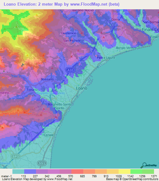 Loano,Italy Elevation Map