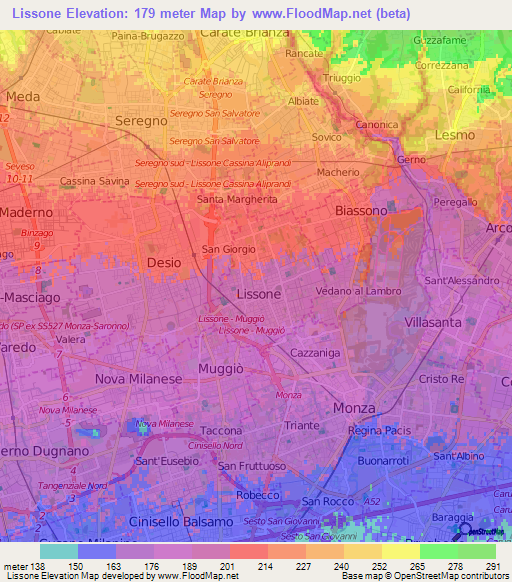 Lissone,Italy Elevation Map