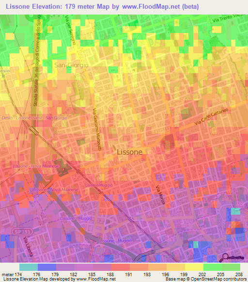 Lissone,Italy Elevation Map