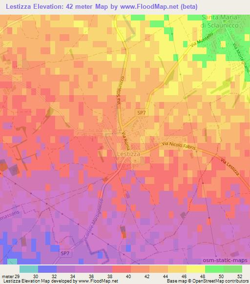 Lestizza,Italy Elevation Map