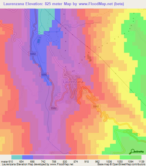 Laurenzana,Italy Elevation Map