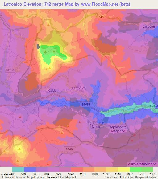 Latronico,Italy Elevation Map