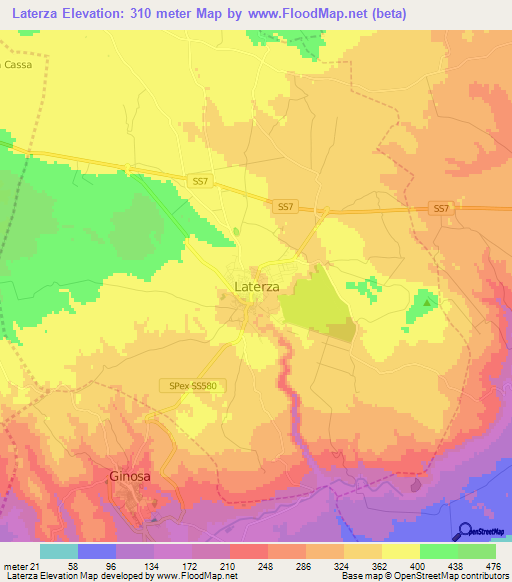 Laterza,Italy Elevation Map