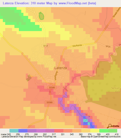 Laterza,Italy Elevation Map