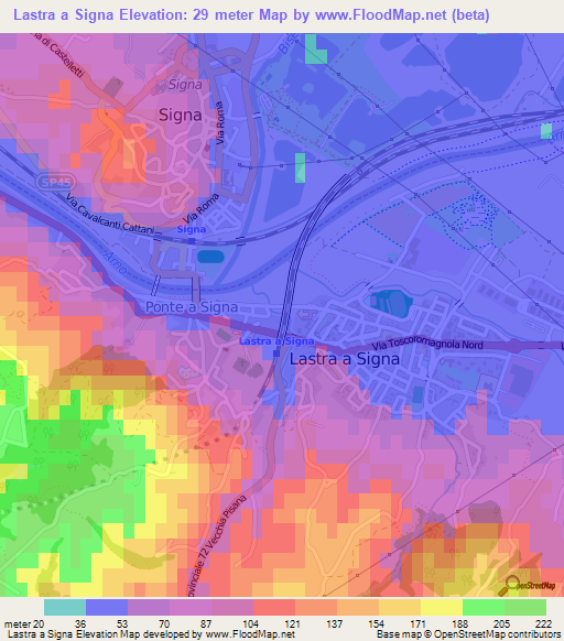 Lastra a Signa,Italy Elevation Map