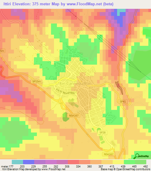 Ittiri,Italy Elevation Map