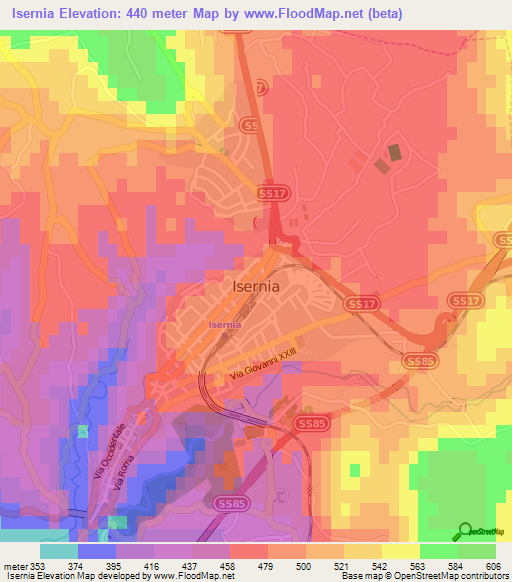 Isernia,Italy Elevation Map