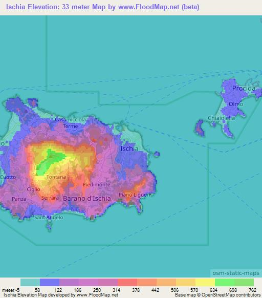 Ischia,Italy Elevation Map