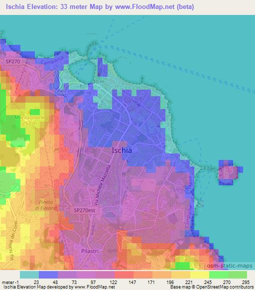 Ischia,Italy Elevation Map