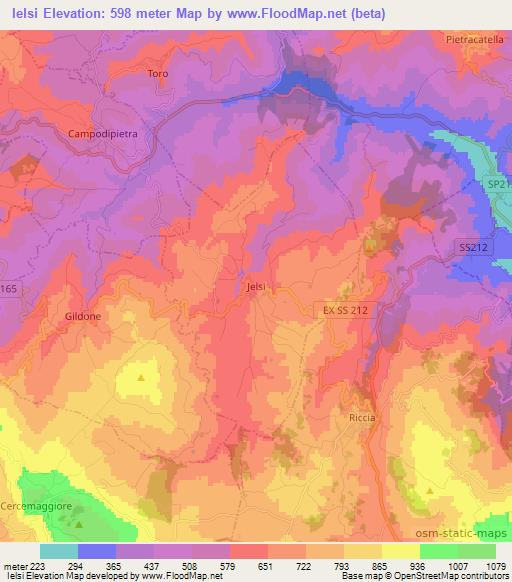 Ielsi,Italy Elevation Map