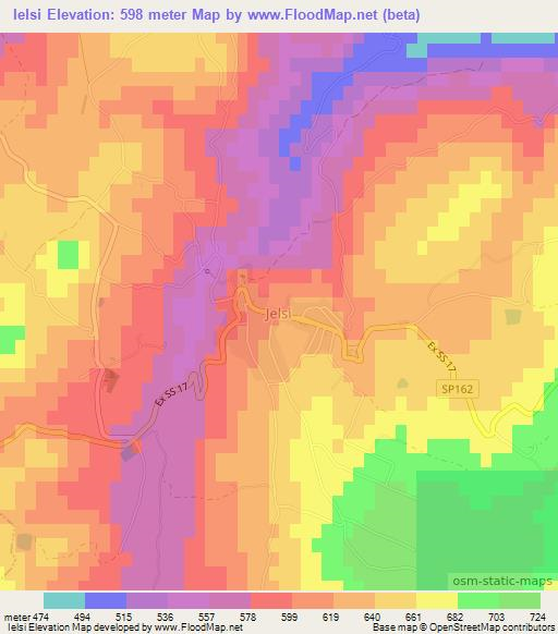 Ielsi,Italy Elevation Map