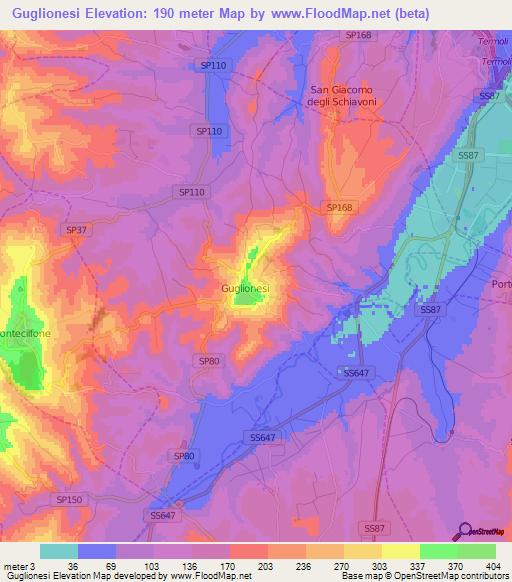 Guglionesi,Italy Elevation Map