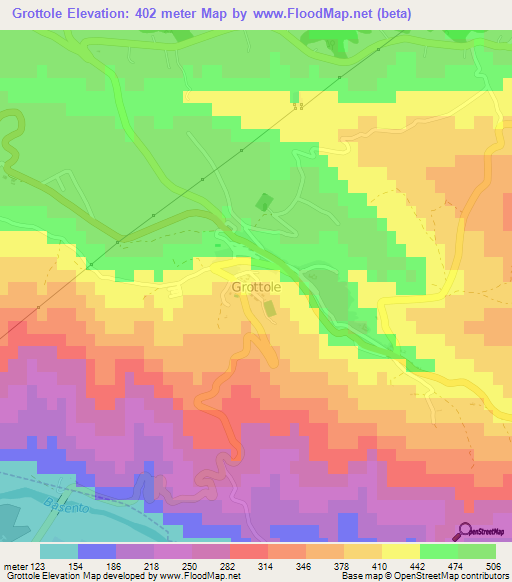 Grottole,Italy Elevation Map