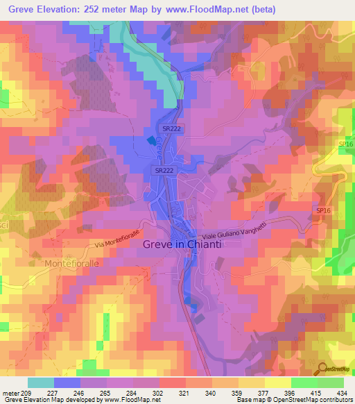 Greve,Italy Elevation Map