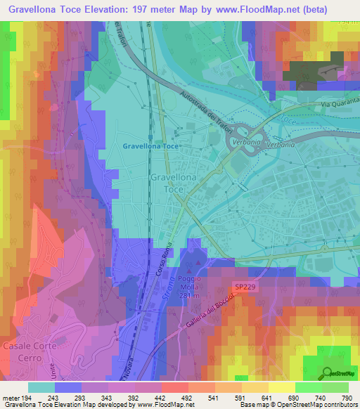 Gravellona Toce,Italy Elevation Map