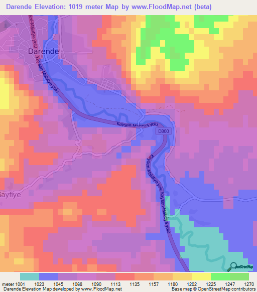 Darende,Turkey Elevation Map