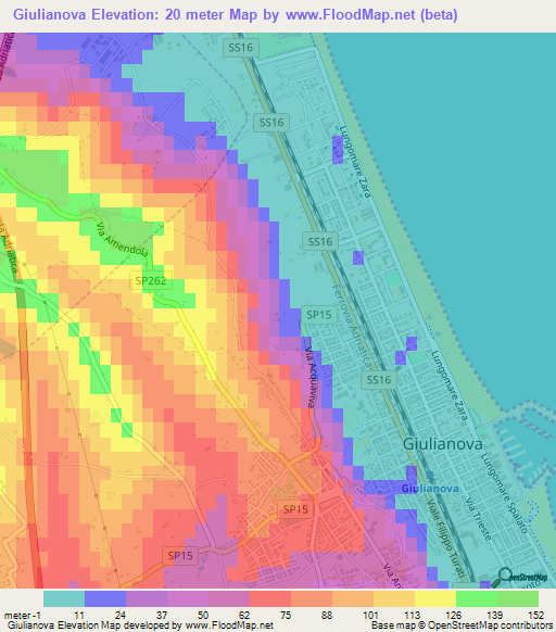 Giulianova,Italy Elevation Map