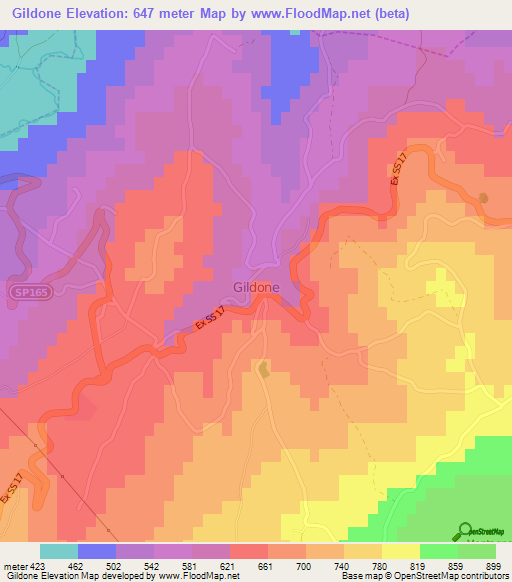 Gildone,Italy Elevation Map