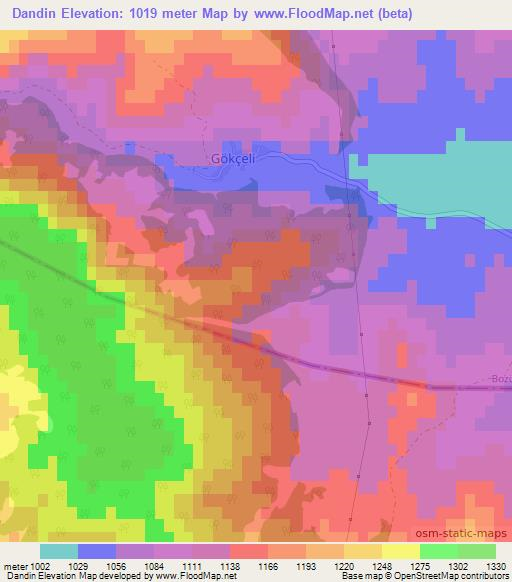 Dandin,Turkey Elevation Map