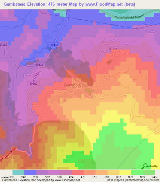 Gambatesa,Italy Elevation Map