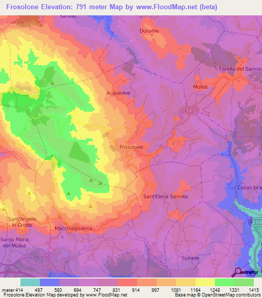 Frosolone,Italy Elevation Map