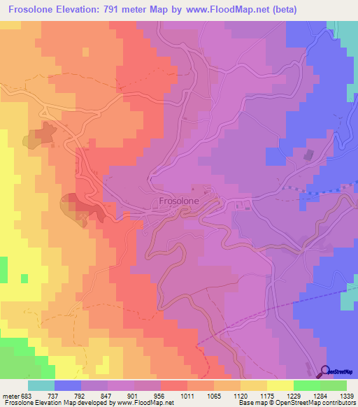 Frosolone,Italy Elevation Map