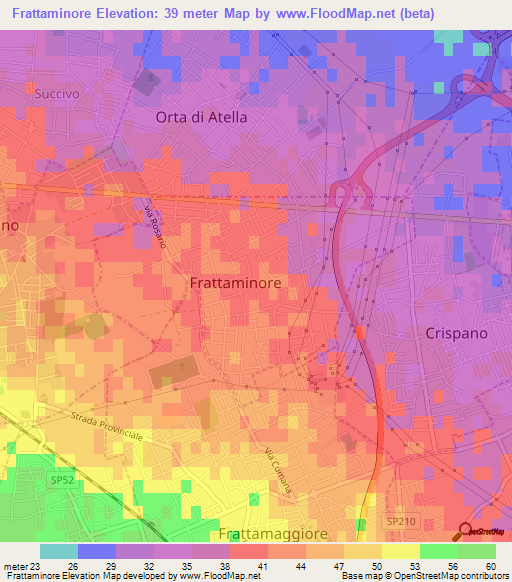 Frattaminore,Italy Elevation Map