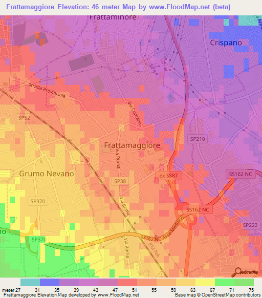 Frattamaggiore,Italy Elevation Map