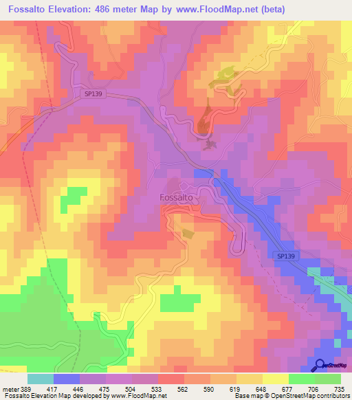 Fossalto,Italy Elevation Map