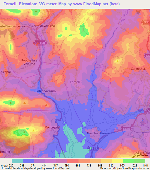 Fornelli,Italy Elevation Map