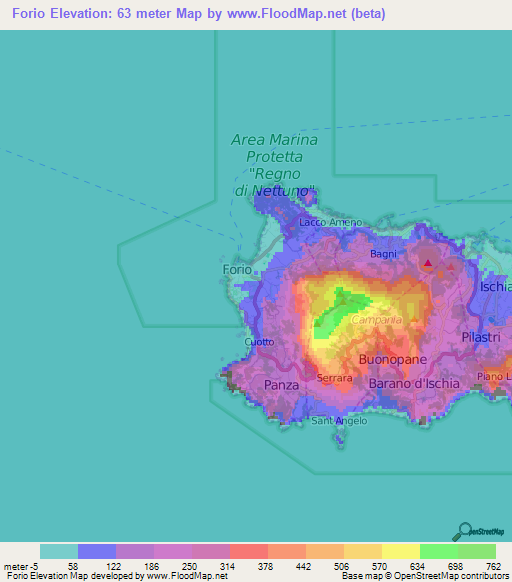 Forio,Italy Elevation Map