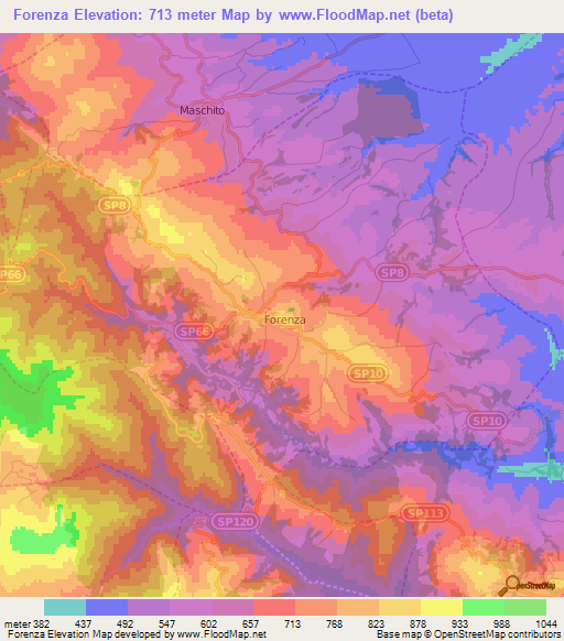 Forenza,Italy Elevation Map