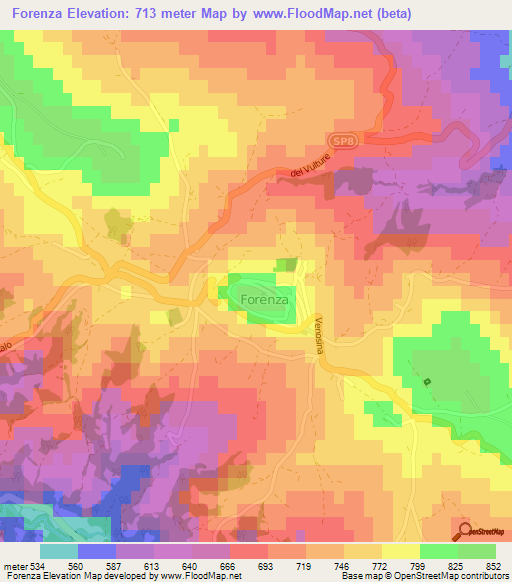 Forenza,Italy Elevation Map