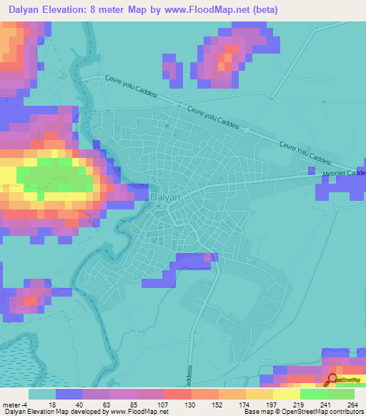 Dalyan,Turkey Elevation Map